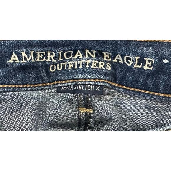 2/$3  American Eagle Super Stretch X Hi-Rise Jegging Dark Ripped Size 00 Short - Picture 6 of 9